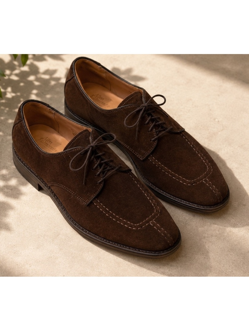 Allen Edmonds Shoes Men’s 9.5 Suede Lace Leather Oxford Derby Split Toe